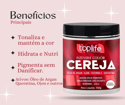 Imagem de Máscara Matizadora Tonalizante Vermelho Cereja 500g Toplife
