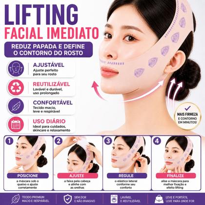 Imagem de Mascara Modeladora Rosto Lifting facial SkinCare Reduz Papada Antirrugas Todo Tipo De Pele