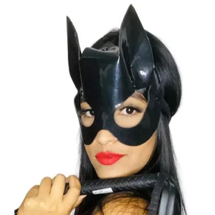Imagem de Máscara Mulher Gato Luxo e Capa Fantasia Cosplay Festas