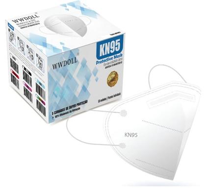 Imagem de Mascara n95 com 5 camadas de proteção pff2, caixa com 50 unidades