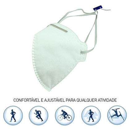 Imagem de Máscara Não Reutilizável PFF2 KSN Branca Para Proteção Facial Clip de Nariz e Elástico de Cabeça
