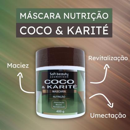 Imagem de Mascara Nutrição Umectação Coco E Karité Soft Beauty 400g
