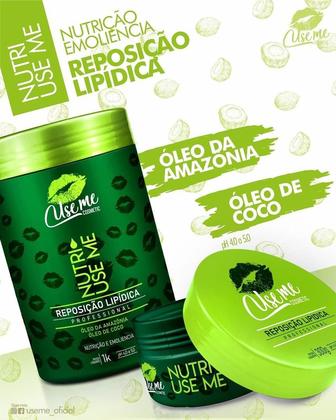 Imagem de Máscara nutrição use me reposição lipídica óleo coco amazônia 300g