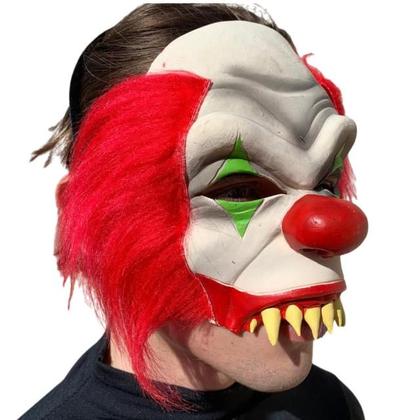 Imagem de Máscara Palhaço Mau com Cabelo Fantasia Halloween Festa Carnaval Terror Cosplay Dia das Bruxas