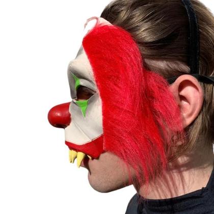 Imagem de Máscara Palhaço Mau com Cabelo Fantasia Halloween Festa Carnaval Terror Cosplay Dia das Bruxas