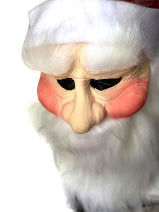 Imagem de Mascara Papai Noel Natal Realista com Barba Cabelo Gorro