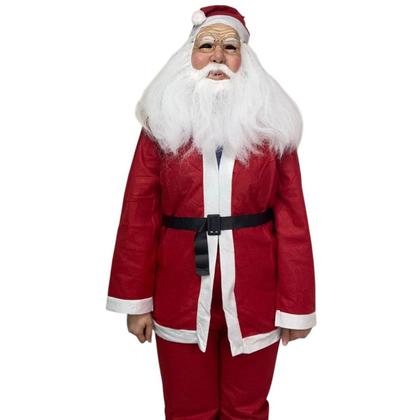 Imagem de Mascara Papai Noel Realista Fantasia Completa Luxo Oculos Barba Natal Natalino Evento Festa Comemoraçao Fim de Ano Confraternizaçao