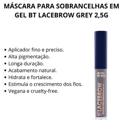 Imagem de Máscara Para Sobrancelhas em Gel Bruna Tavares Bt Lacebrow Grey 2,5g
