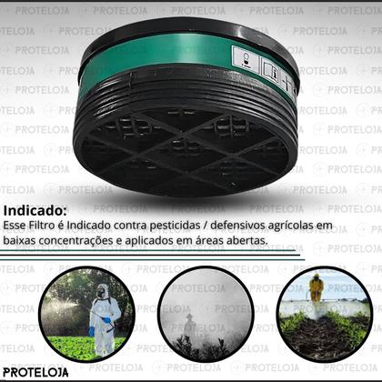 Imagem de Máscara Proteção Óculos Pesticidas Agrotóxicos E Venenos 2 F