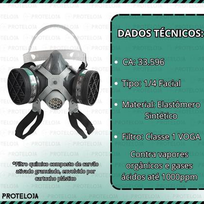 Imagem de Máscara Proteção Óculos Pesticidas Agrotóxicos E Venenos 2 F