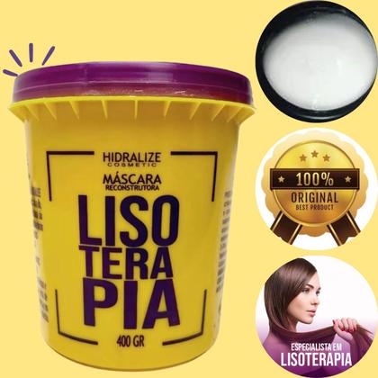 Imagem de Máscara Reconstrutora Lisoterapia  Tratamento e Reconstruçao Capilar 400g Hidralize Original