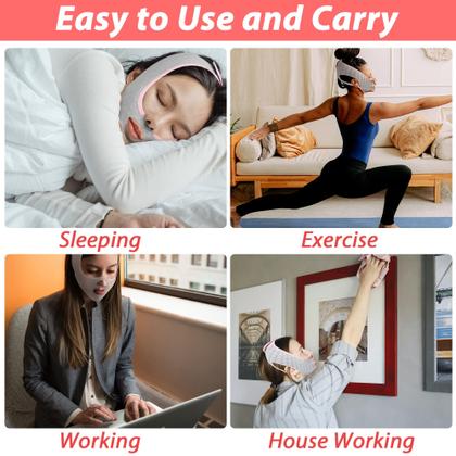 Imagem de Máscara redutora de queixo Pirlox V Line, cinto de elevação facial, pacote com 2 unidades