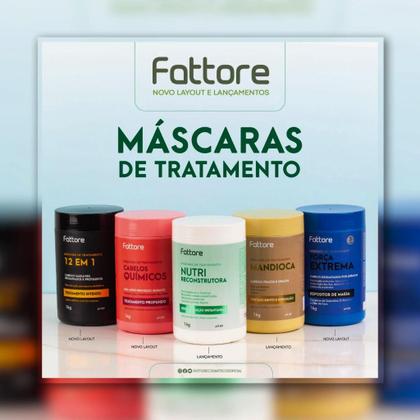 Imagem de Máscara Repositor de Massa Força Extrema Fattore 1kg Para Cabelos Desgastados Por Químicas