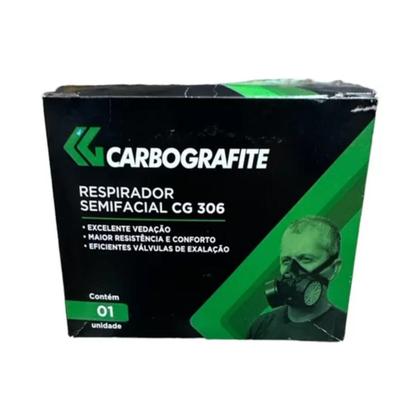 Imagem de Máscara Respiratória Respirador Semifacial Epi Cg 306 Carbografite de Borracha 2 Válvulas
