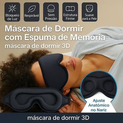Imagem de Máscara Seda Gelada 3D Portátil Uso Diário Sono Confortável