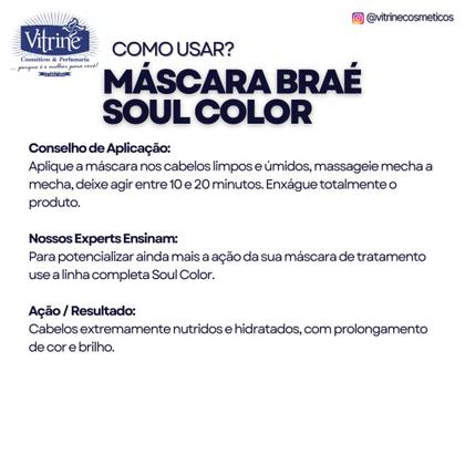 Imagem de Máscara Soul Color Braé Fracionado 100g - Máscara pós coloração Antidesbotamento