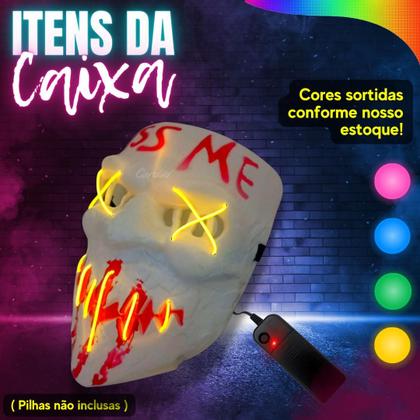 Imagem de Mascara the purge kiss me com led fantasia festa Adulto