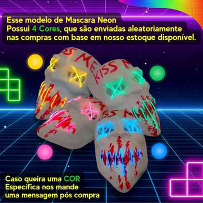 Imagem de Mascara the purge kiss me com led fantasia festa Adulto