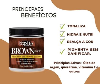 Imagem de MÁSCARA TONALIZANTE CAPILAR MATIZADORA MARROM BROWN CASTANHO 500g