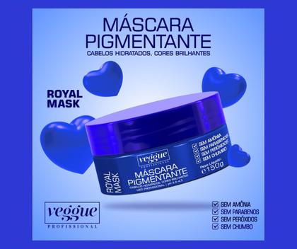 Imagem de Mascara Tonalizante Para Cabelo Azul 150g Ótima Pigmentaçã Veggue Profissional