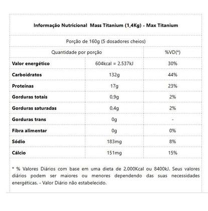 Imagem de Mass Titanium 17500 (1,4kg) - Sabor: Leite Condensado