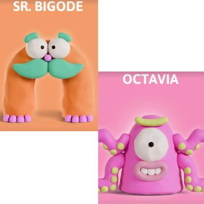 Imagem de Massa 4em1 Clay Air Modela Pula e Molda Personagens Pet e Monstro Colecionável