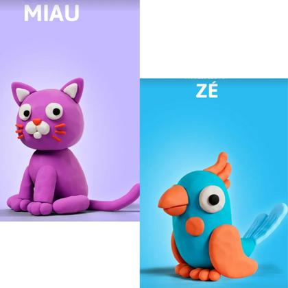 Imagem de Massa 4em1 Clay Air Modela Pula e Molda Personagens Pet e Monstro Colecionável