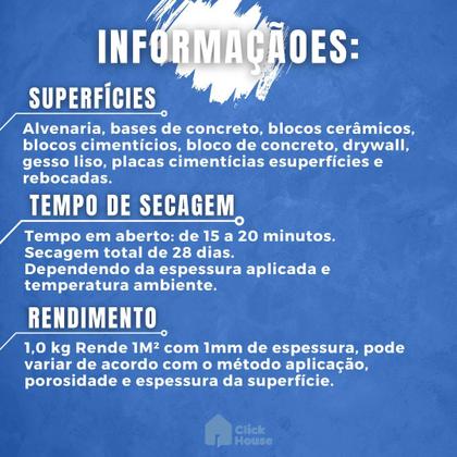 Imagem de Massa Acrílica Impermeável Parede Interno Externo 4 kg