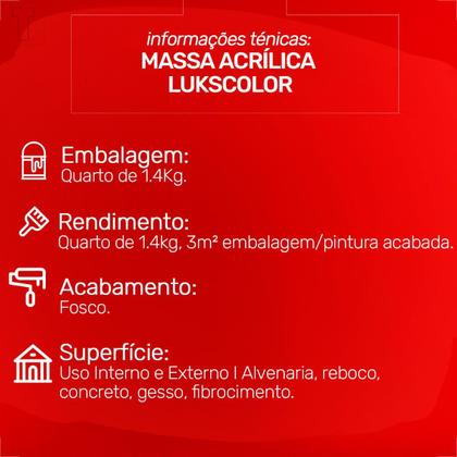 Imagem de Massa acrilica lukscolor 1.4kg