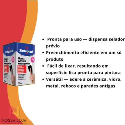 Imagem de Massa Acrílica Multisuperfícies 25kg Sinteplast