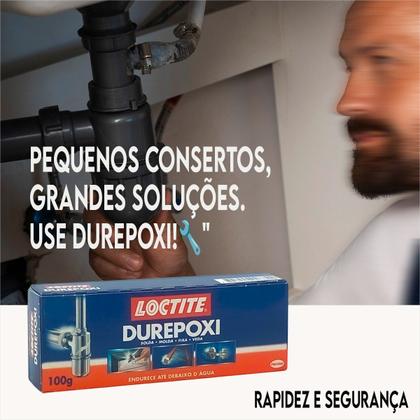 Imagem de Massa Adesiva Epoxi Durepoxi 100g Cinza Loctite C/ 12 Un