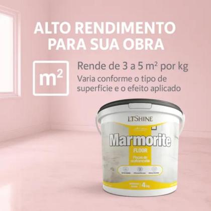 Imagem de Massa De Efeito Mármore Realista Ltshiner Marmorite Piso 4kg Cor Branco