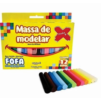 Imagem de Massa de Modelar 180gr 12 Cores Make+ - massinha fofa suave