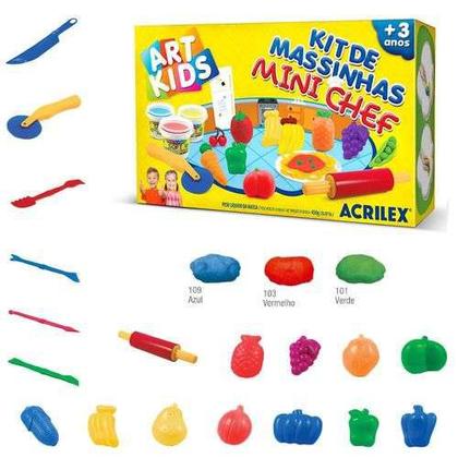 Imagem de Massa de Modelar Kit De Massinhas Mini Chef com Acessórios