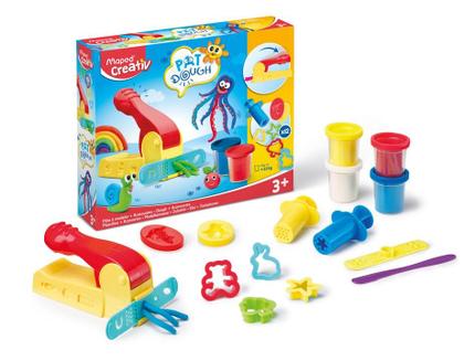Imagem de Massa de Modelar Maped Creativ Kit com 4 Potes 12 Acessórios e Extrusora  Infantil e Seguro