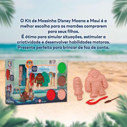 Imagem de Massa De Modelar Molde Moana e Maui 4 Potinhos Coloridos