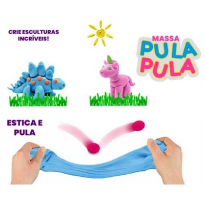 Imagem de Massa De Modelar Pula Pula Seguro Elástico E Macio Cores Sortidas Aleatórias +De 3 Anos Brinquedo Polibrinq - SL3013