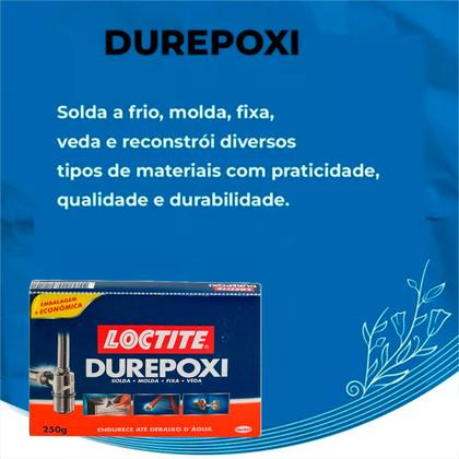 Imagem de Massa Durepoxi Adesivo 250g P/ Metal Vidro Cerâmica Mármore