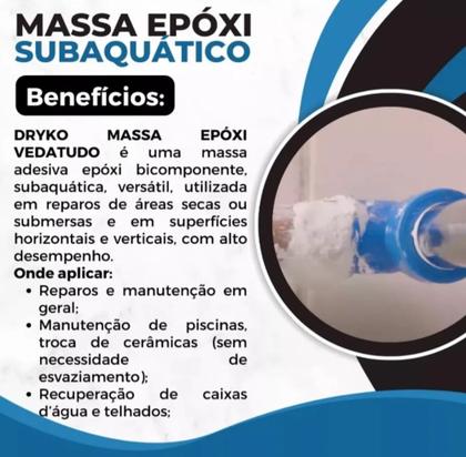 Imagem de Massa Durepoxi Dryko Veda Tudo 250gr Subaquático Cola Veda Solda Molda Fixa até Debaixo D'água