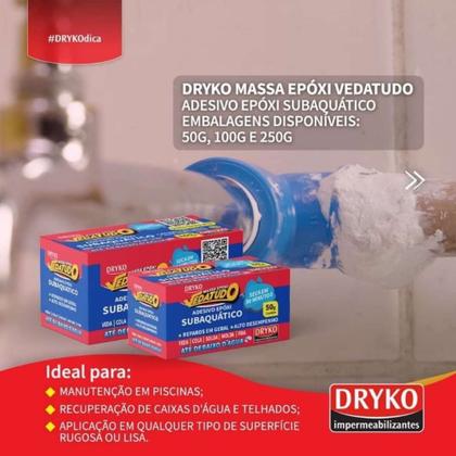 Imagem de Massa Durepoxi Dryko Veda Tudo 50gr Subaquático Cola Veda Solda Molda Fixa até Debaixo D'água