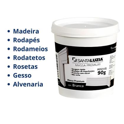 Imagem de Massa Flex Para Acabamento Cor Branca Pote 90G Santa Luzia