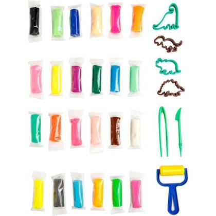 Imagem de Massa para Modelar Criativa Dino 24CORES + 7 Pecas