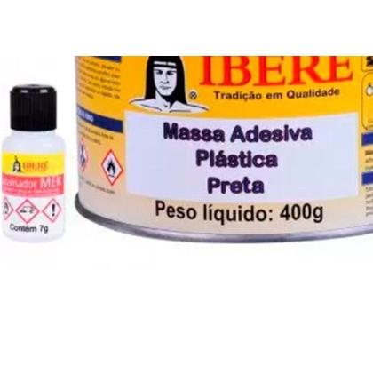 Imagem de Massa Plastica 400Gr Ibere Preta . / Kit C/ 12 Unidades