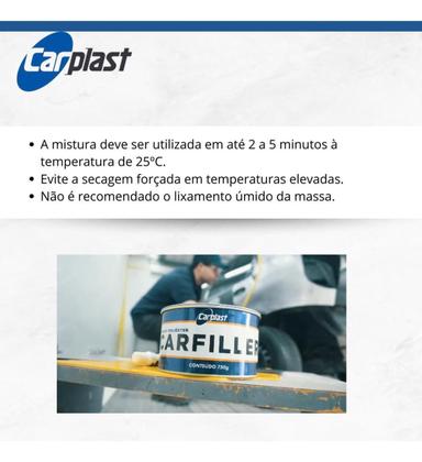 Imagem de Massa Poliéster Carfiller Correção Automotiva Carplast 750g
