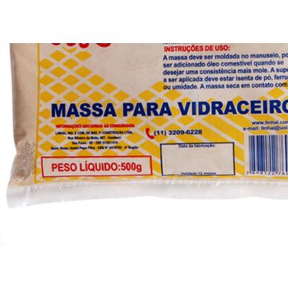 Imagem de Massa Vidraceiro Linhal Pct.C/500Gr - Kit C/12 Unidades