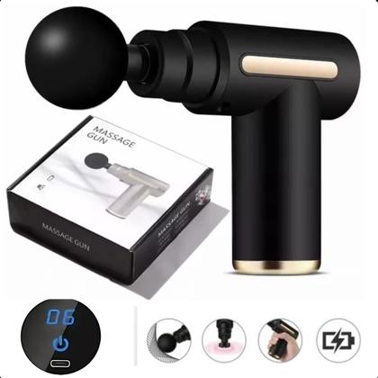 Imagem de Massage Gun Portátil Bivolt com Design Moderno e Ergonômico