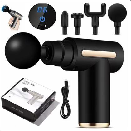 Imagem de Massage Gun Portátil Bivolt com Design Moderno e Ergonômico
