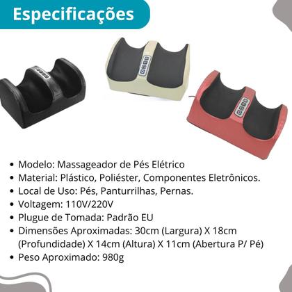Imagem de Massageador Bivolt Elétrico Para Pés Shiafoot Profissional