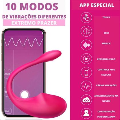 Imagem de Massageador Com Controle Via Aplicativo App Feminino  10 modos