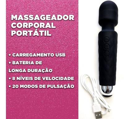Imagem de Massageador Corporal Varinha Mágica Recarregável Usb Potente